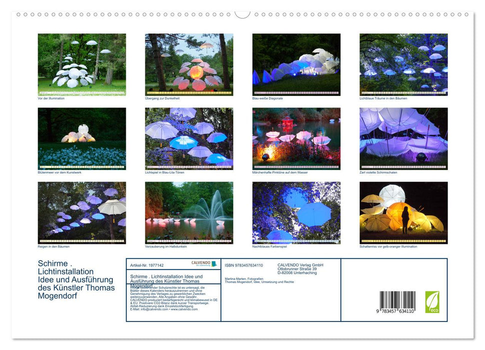 Schirme . Lichtinstallation Idee und Ausführung des Künstler Thomas Mogendorf (CALVENDO Wandkalender 2026)