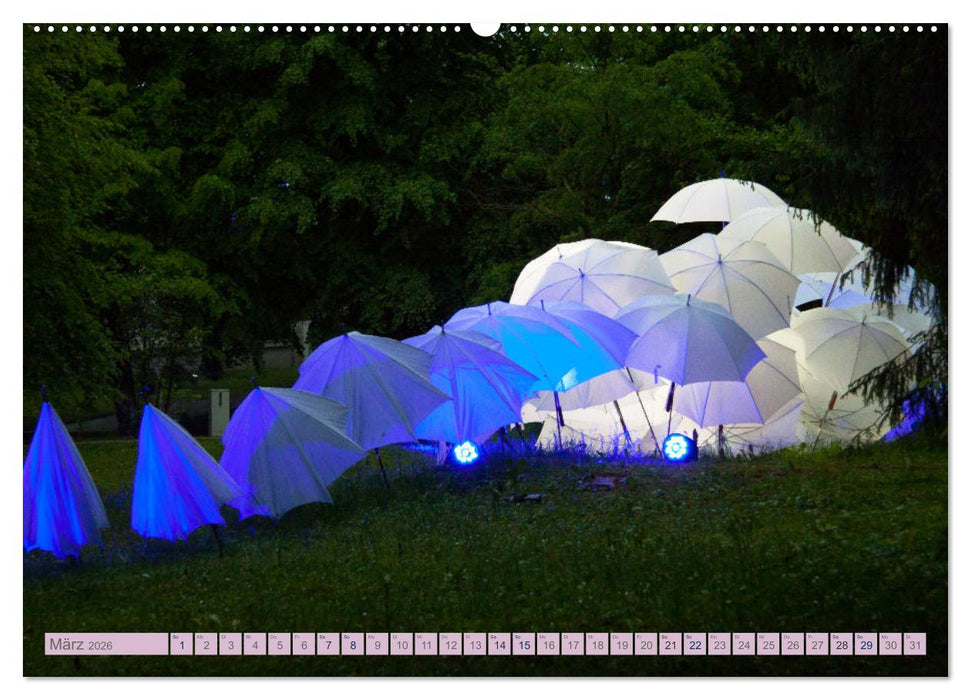 Schirme . Lichtinstallation Idee und Ausführung des Künstler Thomas Mogendorf (CALVENDO Wandkalender 2026)