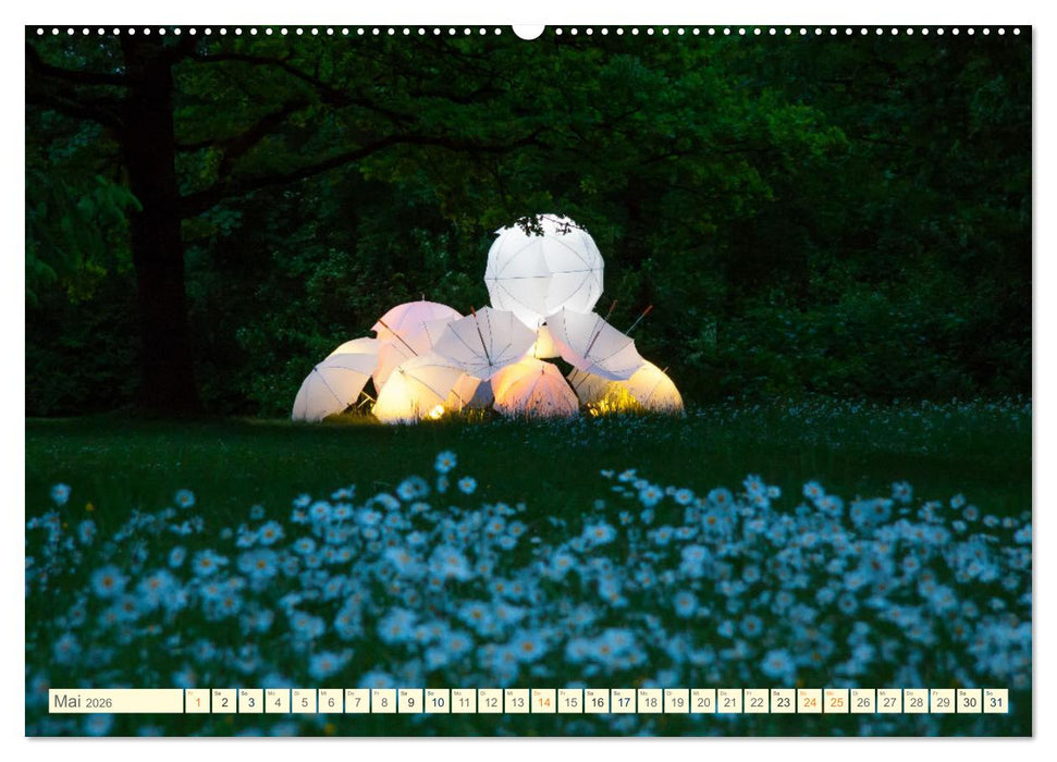 Schirme . Lichtinstallation Idee und Ausführung des Künstler Thomas Mogendorf (CALVENDO Wandkalender 2026)