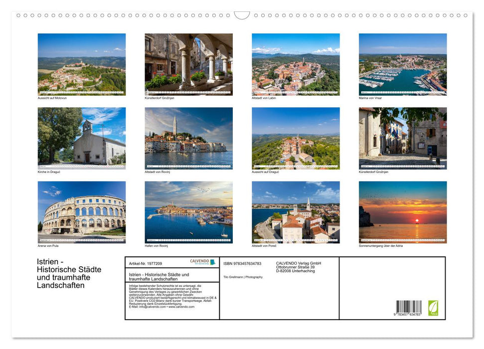 Istrien - Historische Städte und traumhafte Landschaften (CALVENDO Wandkalender 2026)