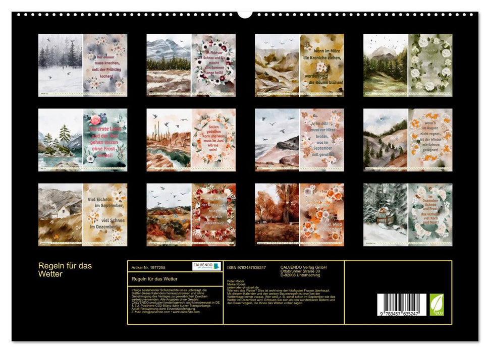 Regeln für das Wetter (CALVENDO Premium Wandkalender 2026)