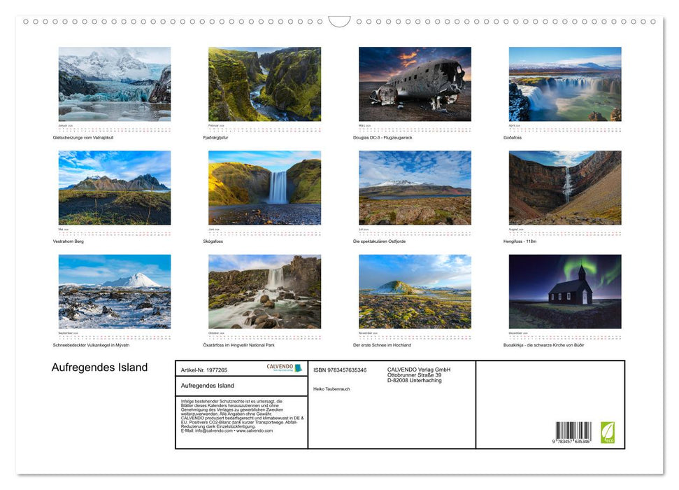 Aufregendes Island (CALVENDO Wandkalender 2026)