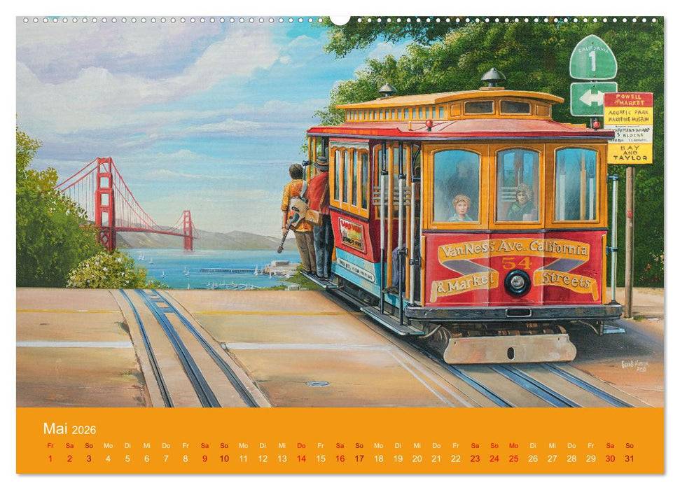 Route US 66 Momente Gemälde von Georg Huber (CALVENDO Wandkalender 2026)