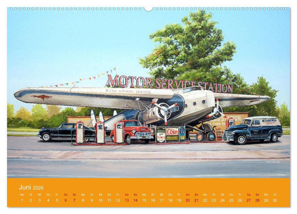 Route US 66 Momente Gemälde von Georg Huber (CALVENDO Wandkalender 2026)