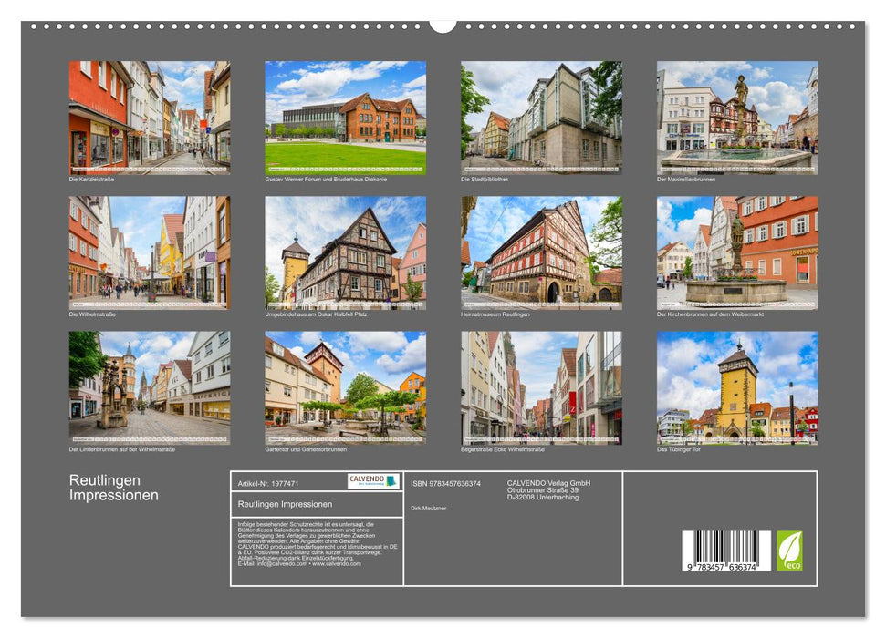 Reutlingen Impressionen (CALVENDO Wandkalender 2026)