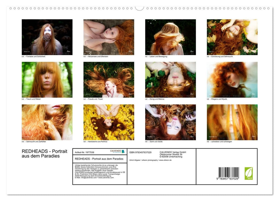 REDHEADS - Portrait aus dem Paradies (CALVENDO Wandkalender 2026)