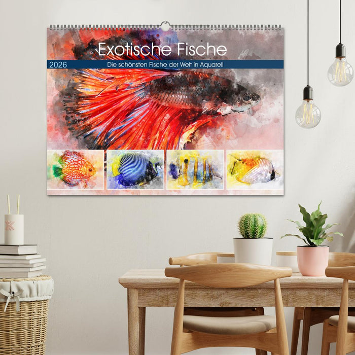 Exotische Fische - Die schönsten Fische der Welt in Aquarell (CALVENDO Wandkalender 2026)