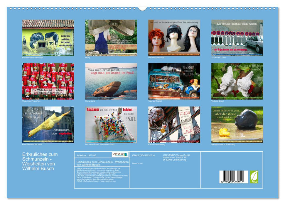 Erbauliches zum Schmunzeln - Weisheiten von Wilhelm Busch (CALVENDO Wandkalender 2026)