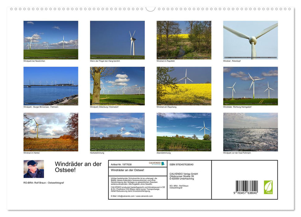 Windräder an der Ostsee! (CALVENDO Wandkalender 2026)
