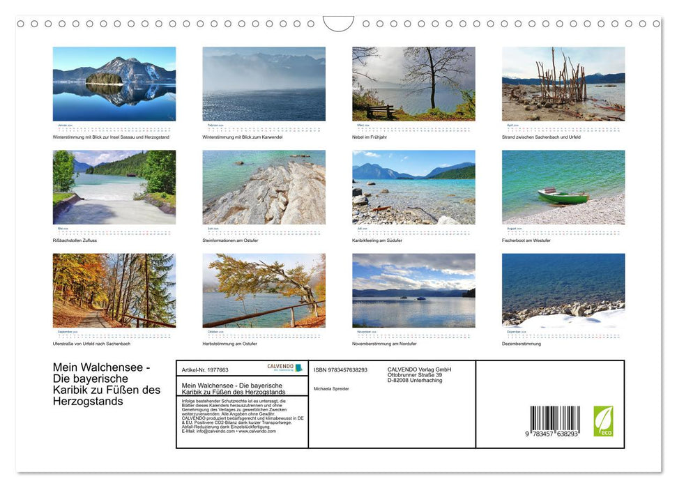 Mein Walchensee - Die bayerische Karibik zu Füßen des Herzogstands (CALVENDO Wandkalender 2026)