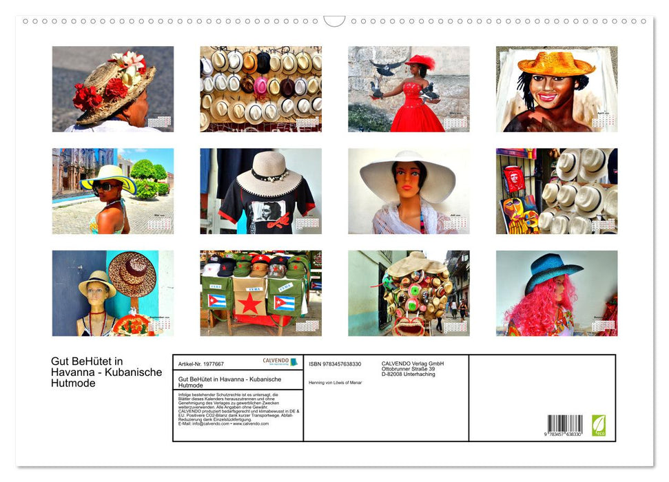 Gut BeHütet in Havanna - Kubanische Hutmode (CALVENDO Wandkalender 2026)