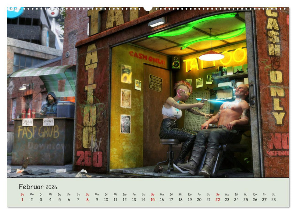 Science Fiction Cyberpunk (CALVENDO Wandkalender 2026)
