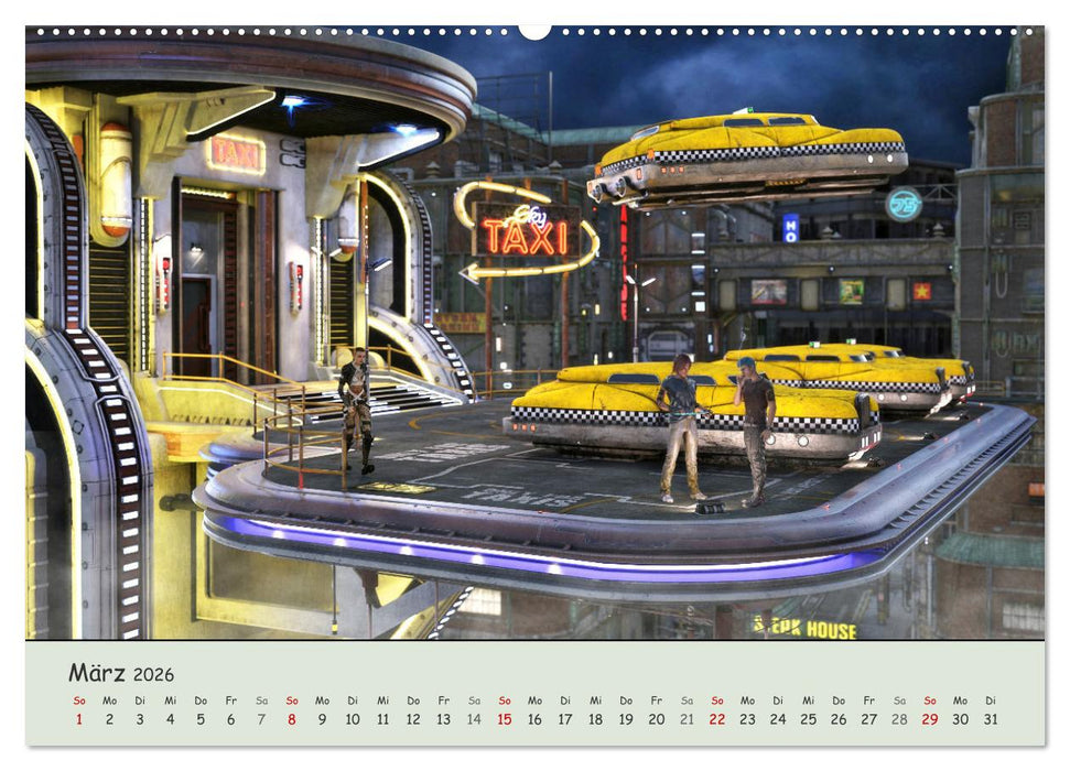 Science Fiction Cyberpunk (CALVENDO Wandkalender 2026)