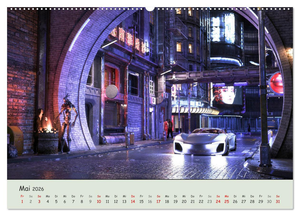 Science Fiction Cyberpunk (CALVENDO Wandkalender 2026)