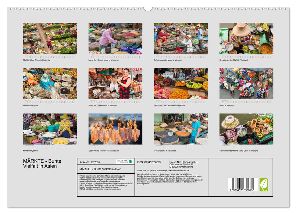 MÄRKTE - Bunte Vielfalt in Asien (CALVENDO Wandkalender 2026)