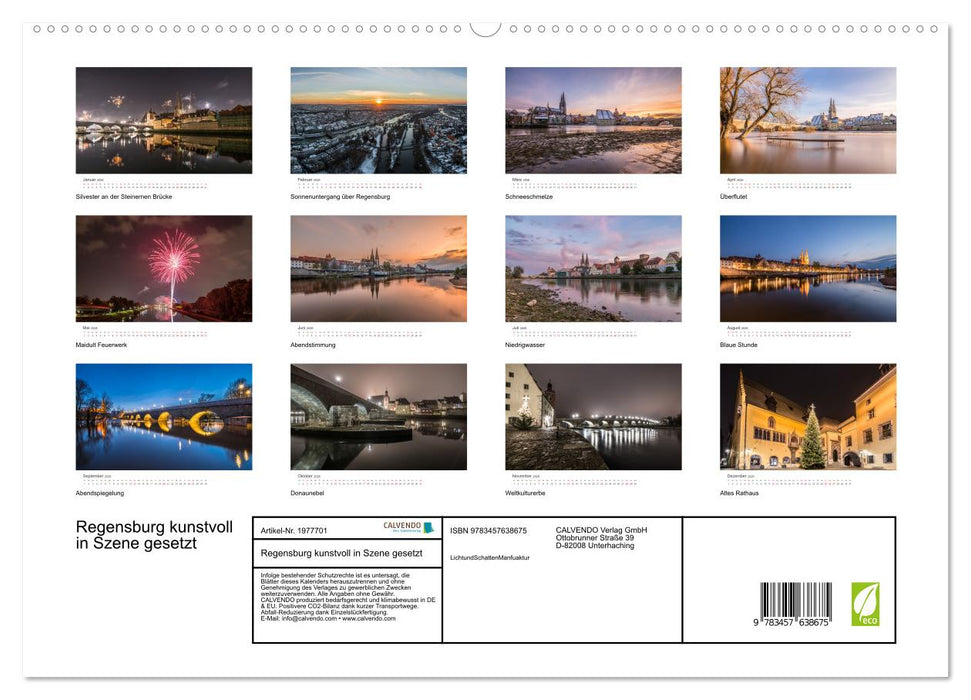 Regensburg kunstvoll in Szene gesetzt (CALVENDO Wandkalender 2026)