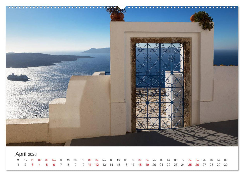 Santorini Fira & Firostefani (CALVENDO Wandkalender 2026)