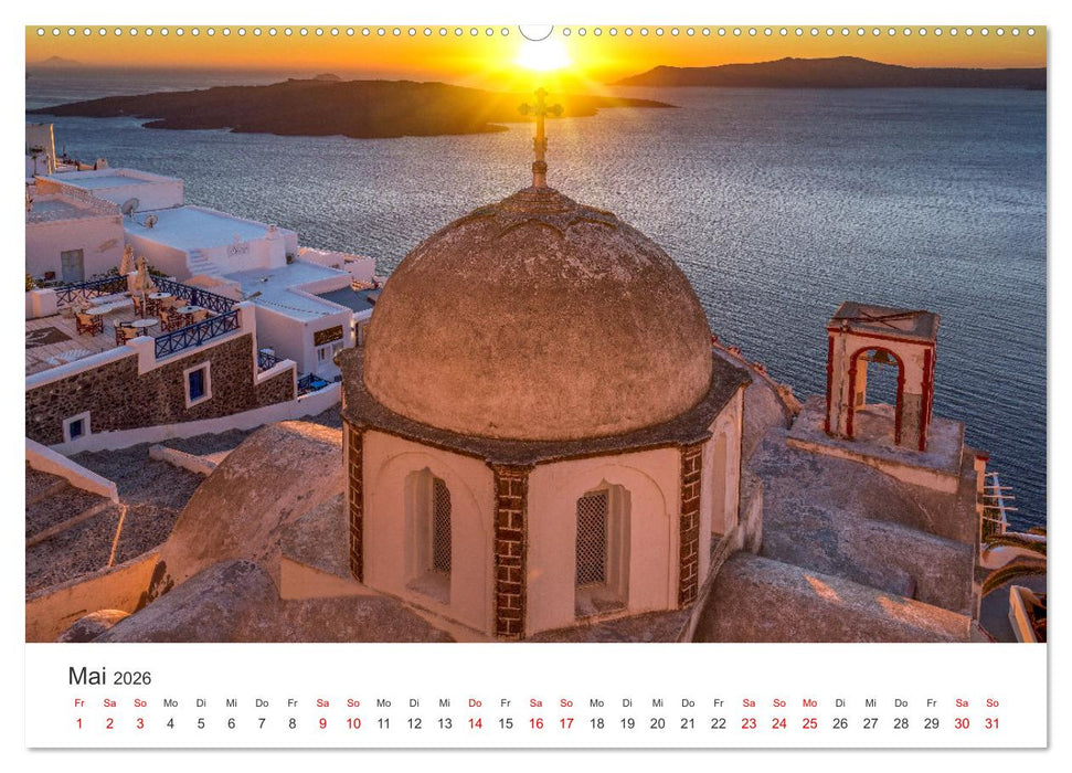 Santorini Fira & Firostefani (CALVENDO Wandkalender 2026)