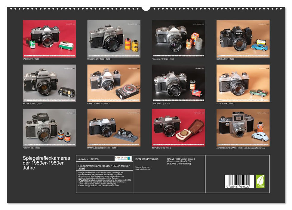 Spiegelreflexkameras der 1950er-1980er Jahre (CALVENDO Wandkalender 2026)