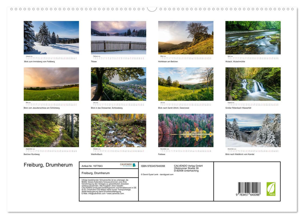 Freiburg, Drumherum (CALVENDO Wandkalender 2026)