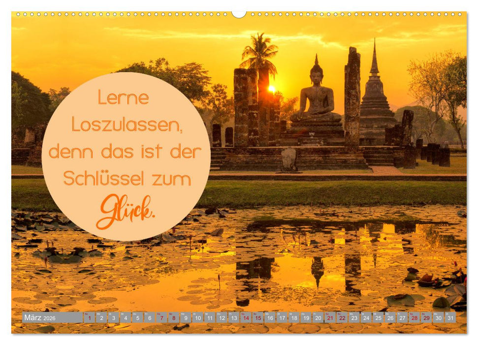 ACHTSAMKEIT - Wege des Glücks (CALVENDO Wandkalender 2026)