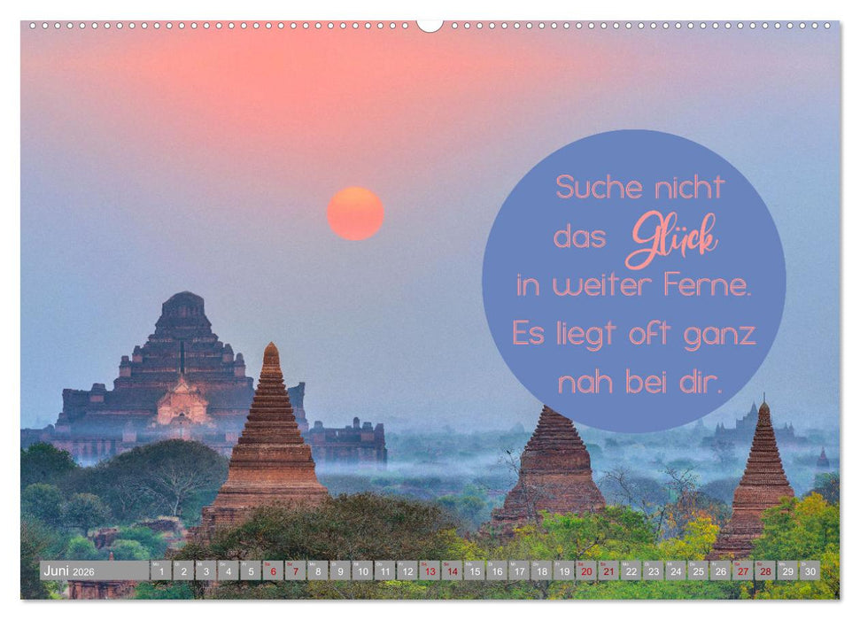 ACHTSAMKEIT - Wege des Glücks (CALVENDO Wandkalender 2026)