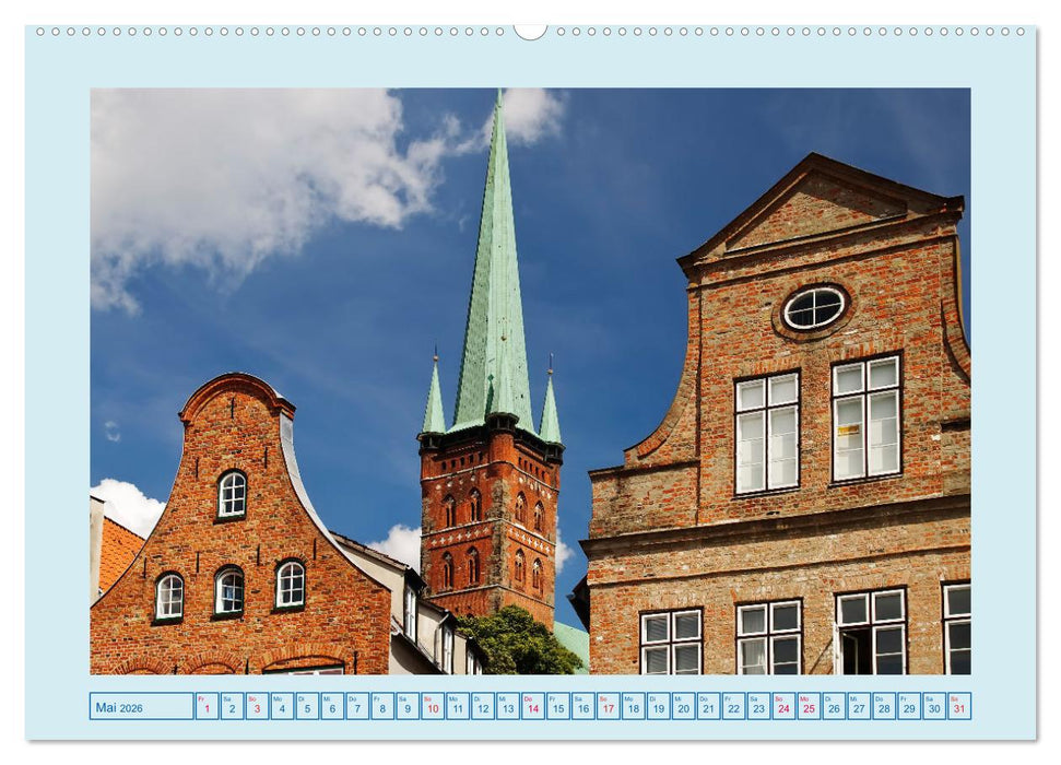 Lübeck Backsteingotik an der Trave (CALVENDO Wandkalender 2026)