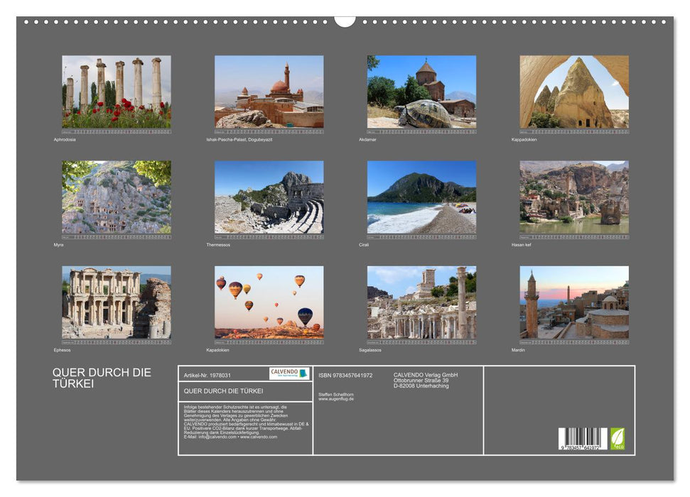 QUER DURCH DIE TÜRKEI (CALVENDO Wandkalender 2026)