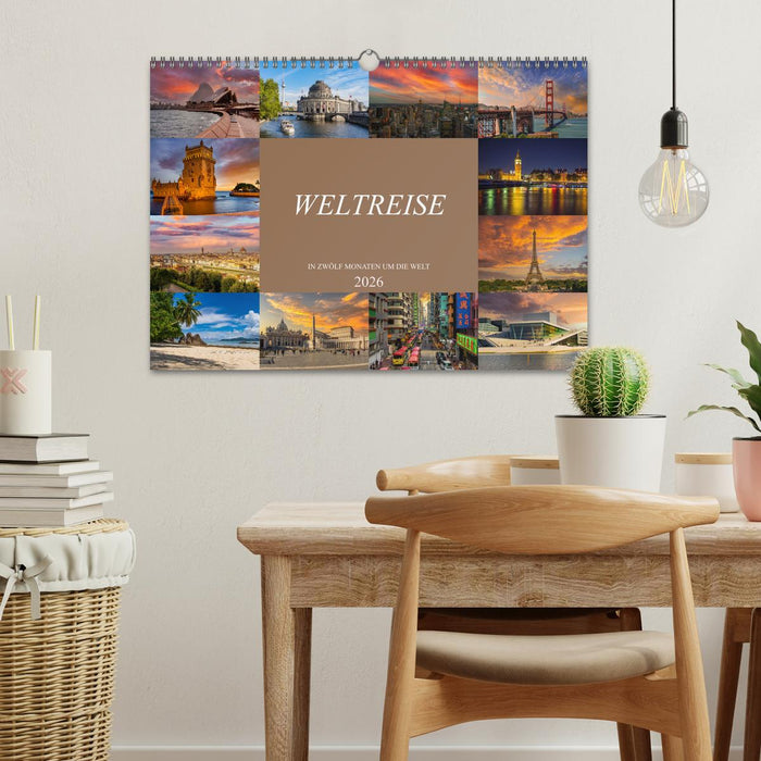 Weltreise - In zwölf Monaten um die Welt (CALVENDO Wandkalender 2026)