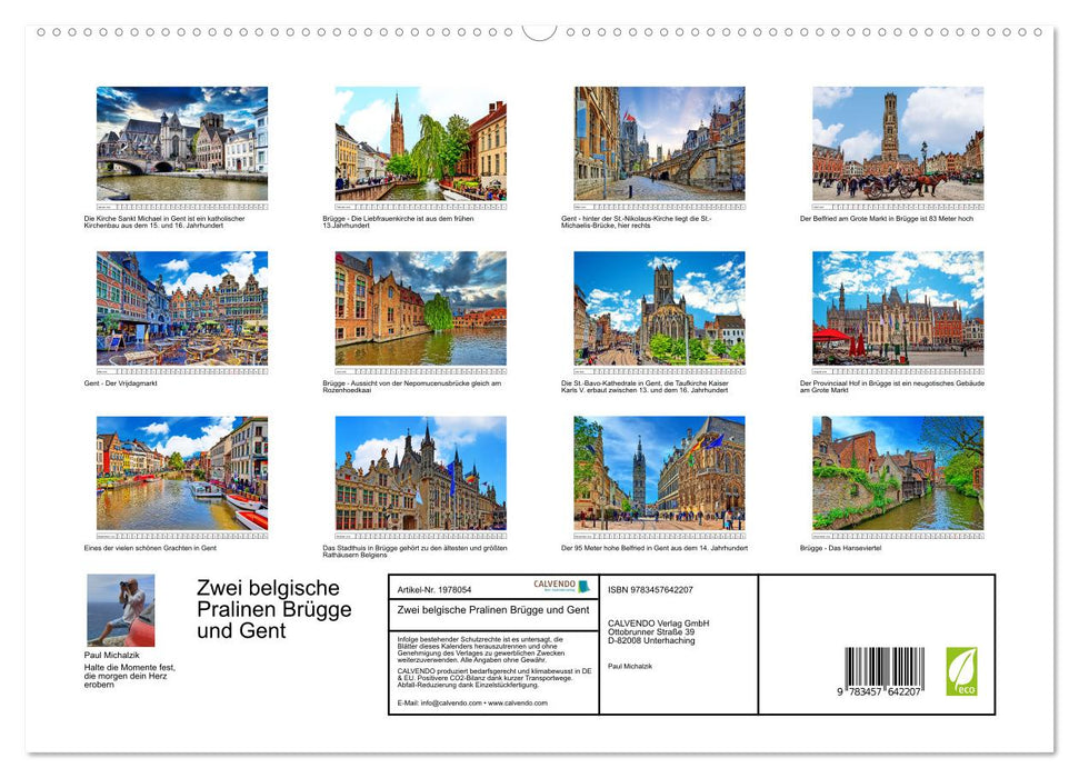 Zwei belgische Pralinen Brügge und Gent (CALVENDO Wandkalender 2026)