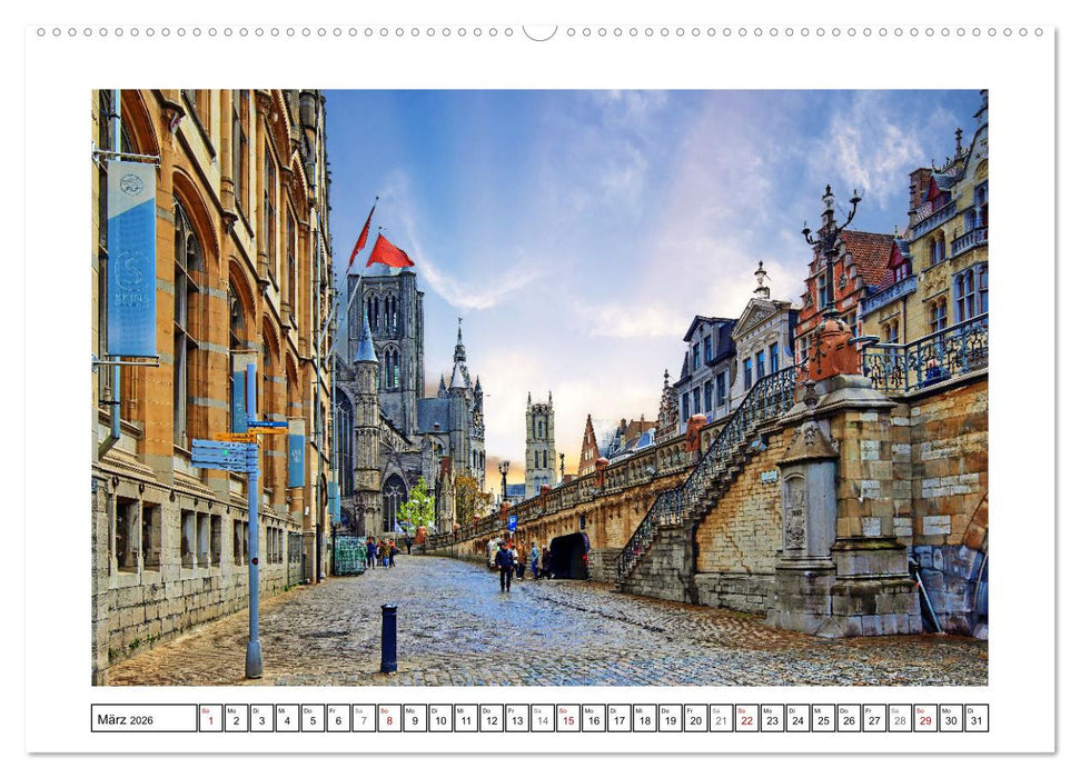 Zwei belgische Pralinen Brügge und Gent (CALVENDO Wandkalender 2026)