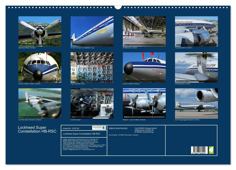 Lockheed Super Constellation HB-RSC (CALVENDO Wandkalender 2026)