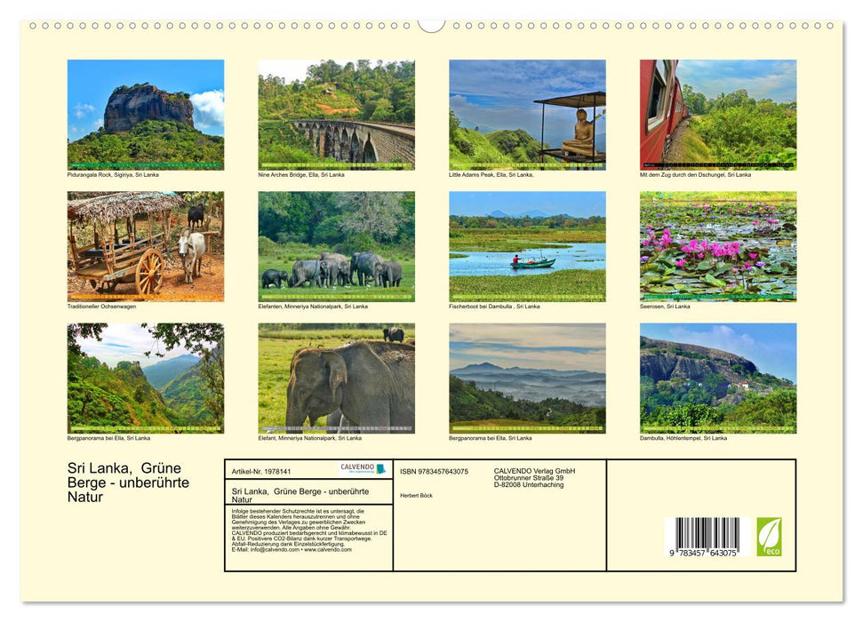 Sri Lanka, Grüne Berge - unberührte Natur (CALVENDO Wandkalender 2026)