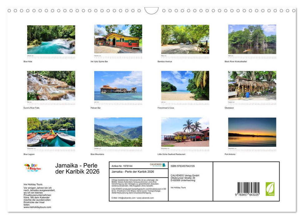 Jamaika - Perle der Karibik 2026 (CALVENDO Wandkalender 2026)
