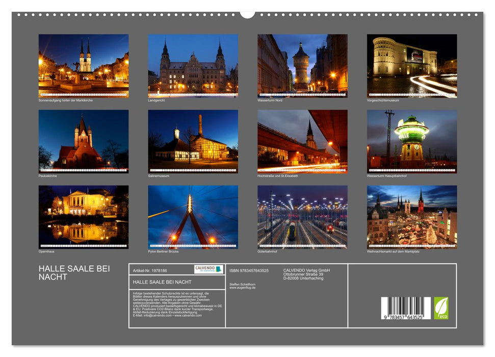 HALLE SAALE BEI NACHT (CALVENDO Wandkalender 2026)