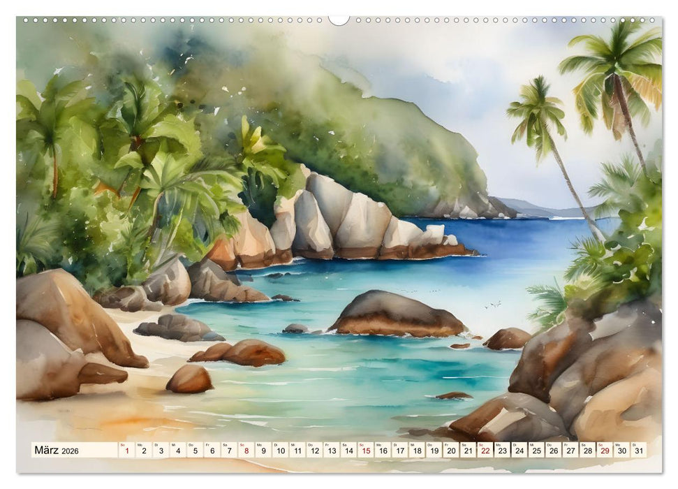 Inselparadiese rund um den Globus (CALVENDO Wandkalender 2026)