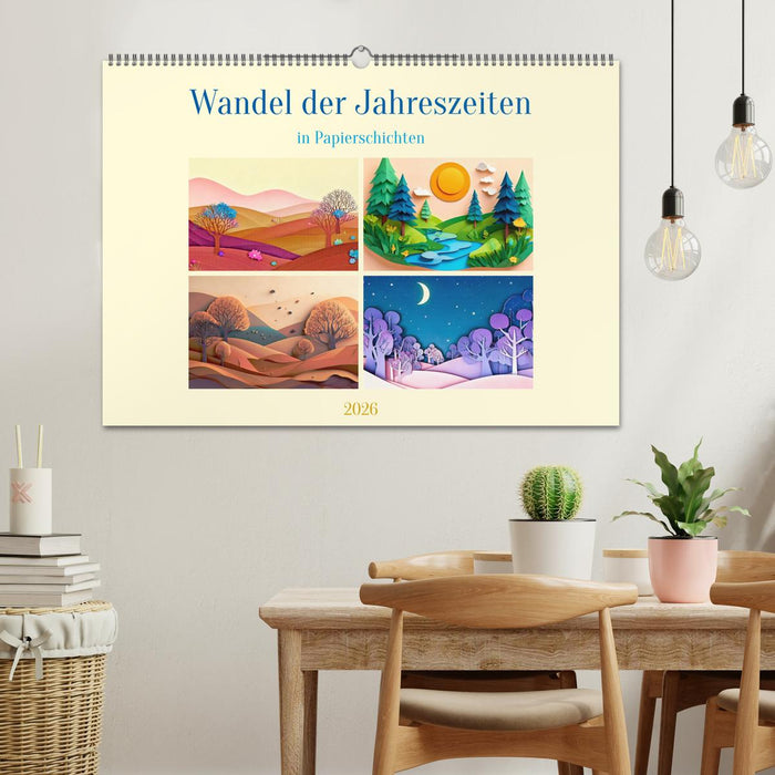 Wandel der Jahreszeiten in Papierschichten (CALVENDO Wandkalender 2026)