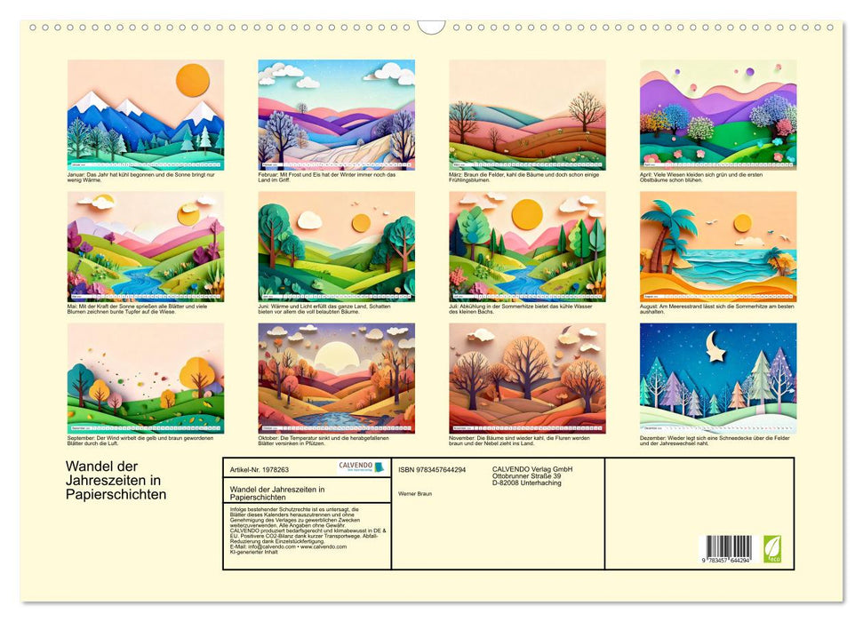 Wandel der Jahreszeiten in Papierschichten (CALVENDO Wandkalender 2026)
