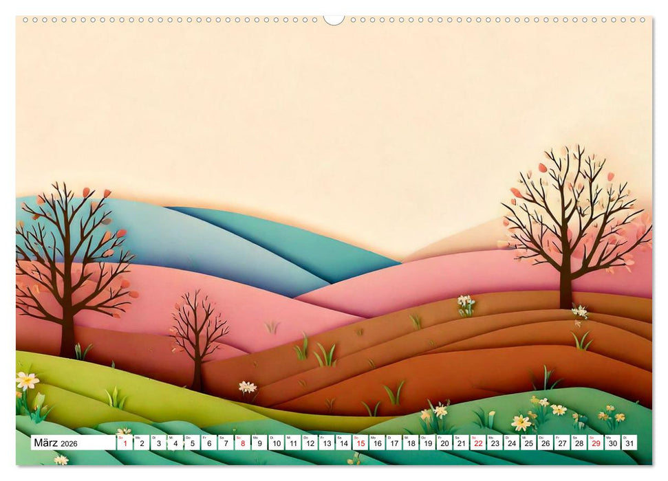 Wandel der Jahreszeiten in Papierschichten (CALVENDO Wandkalender 2026)