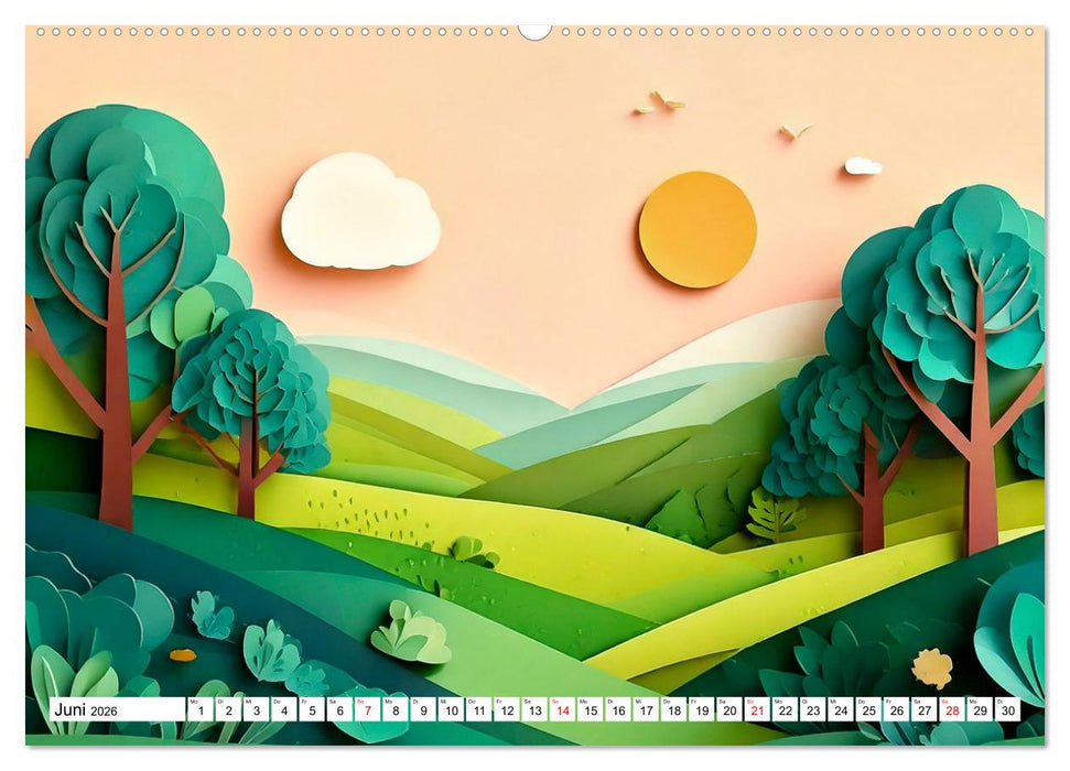 Wandel der Jahreszeiten in Papierschichten (CALVENDO Wandkalender 2026)