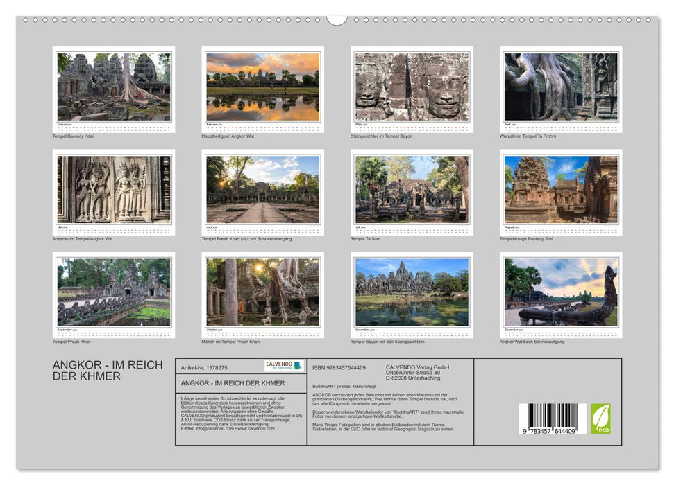 ANGKOR - IM REICH DER KHMER (CALVENDO Wandkalender 2026)