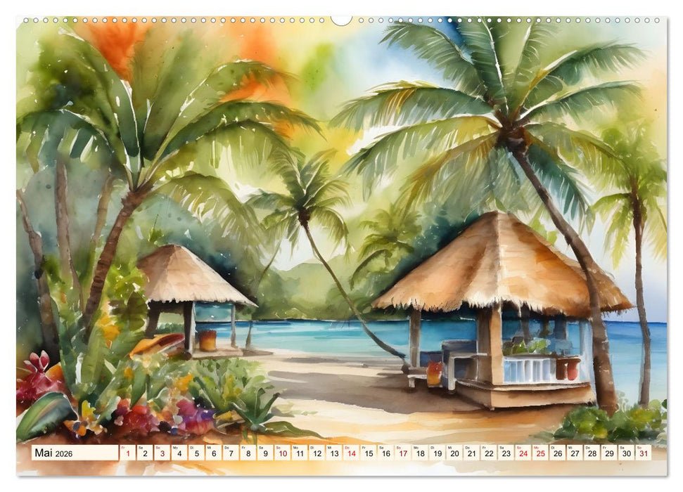 Inselparadiese rund um den Globus (CALVENDO Premium Wandkalender 2026)