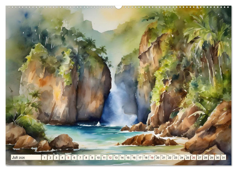 Inselparadiese rund um den Globus (CALVENDO Premium Wandkalender 2026)