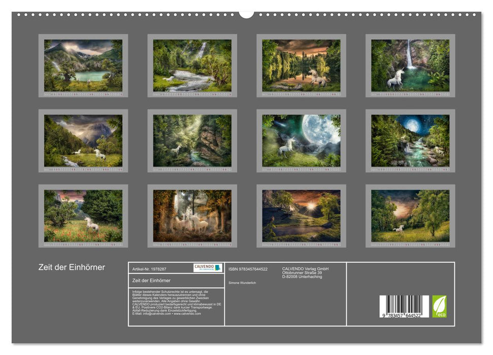 Zeit der Einhörner (CALVENDO Wandkalender 2026)
