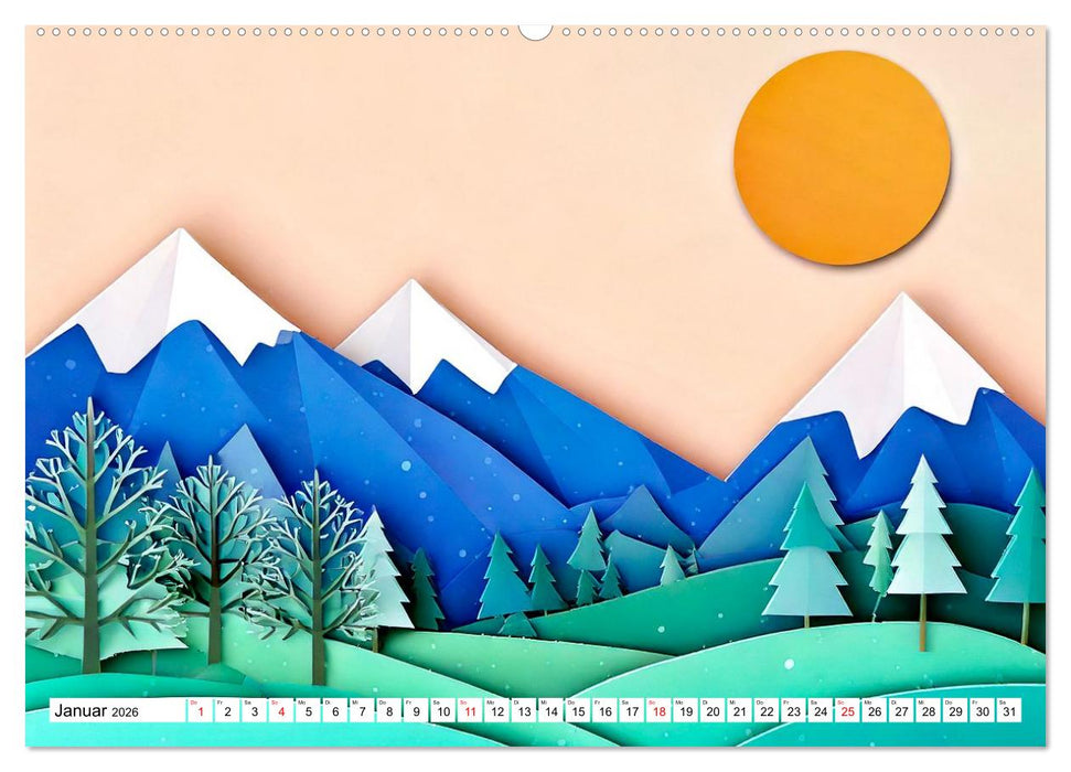 Wandel der Jahreszeiten in Papierschichten (CALVENDO Premium Wandkalender 2026)