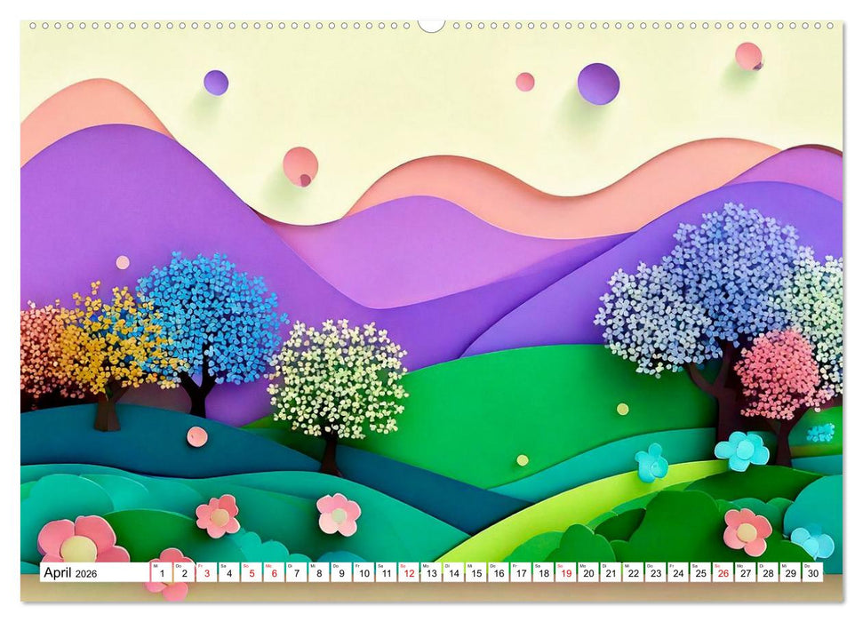 Wandel der Jahreszeiten in Papierschichten (CALVENDO Premium Wandkalender 2026)