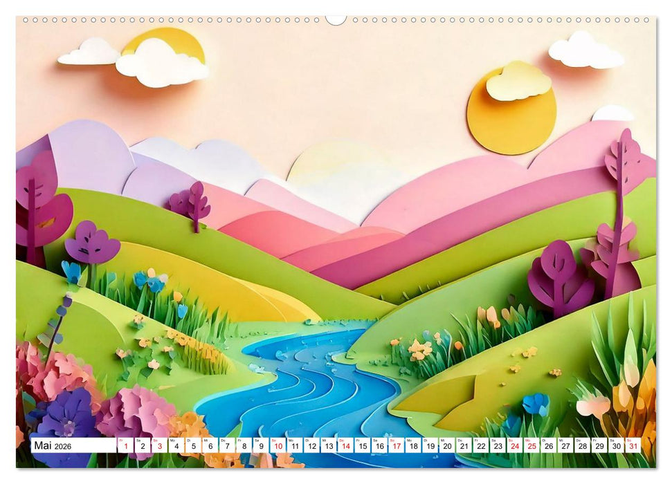 Wandel der Jahreszeiten in Papierschichten (CALVENDO Premium Wandkalender 2026)