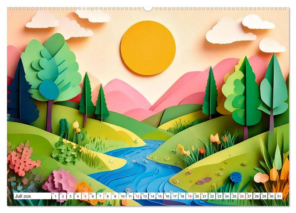 Wandel der Jahreszeiten in Papierschichten (CALVENDO Premium Wandkalender 2026)