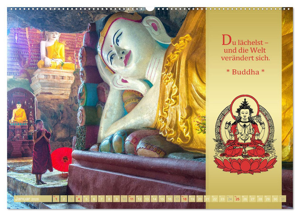 BUDDHAS WORTE - Buddhistische Weisheiten (CALVENDO Wandkalender 2026)