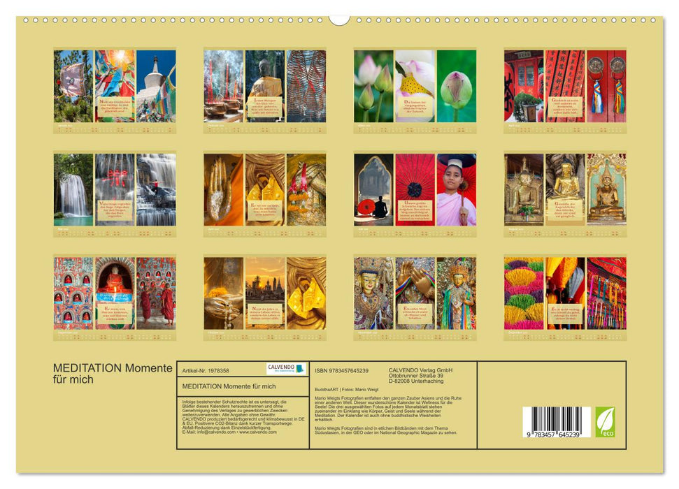 MEDITATION Momente für mich (CALVENDO Wandkalender 2026)